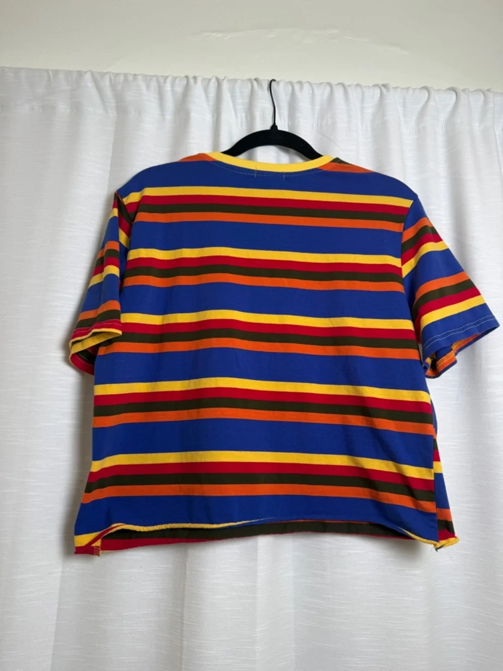 Guess Jeans USA Striped Graphic Tee Blue Multicolor Logo T Shirt | Size M - Picture 8 of 10